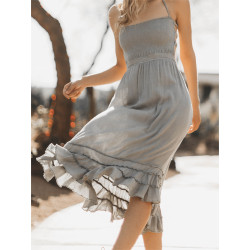 Beige strappy summer dress