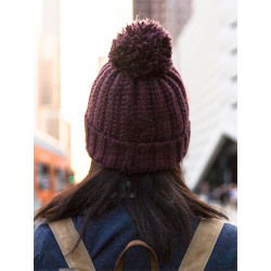 Knitted burgundy winter cap