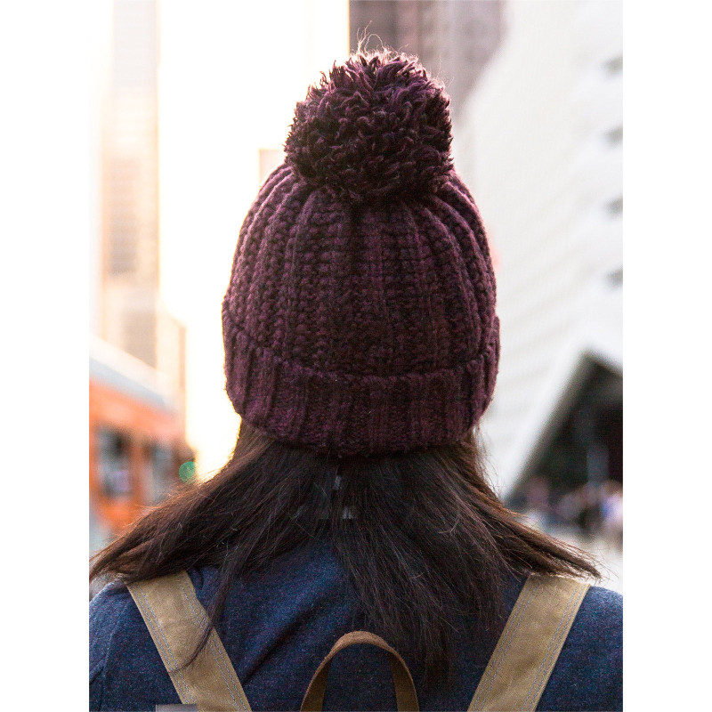 Knitted burgundy winter cap