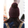 Knitted burgundy winter cap
